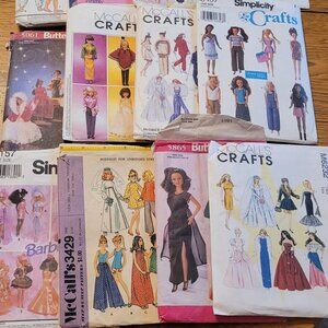 Barbie Patterns  Lot of 12